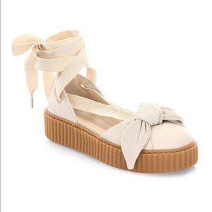 Fenty Puma Bandana Bow Leather Creeper Flats